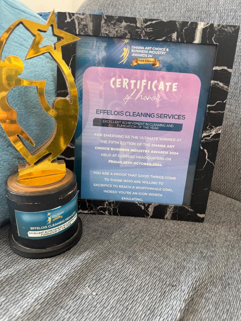 Excellent Achievement in Cleaning & Fumigation of the Year — Ghana Art Choice & Business Industry Awards — 5th Edition