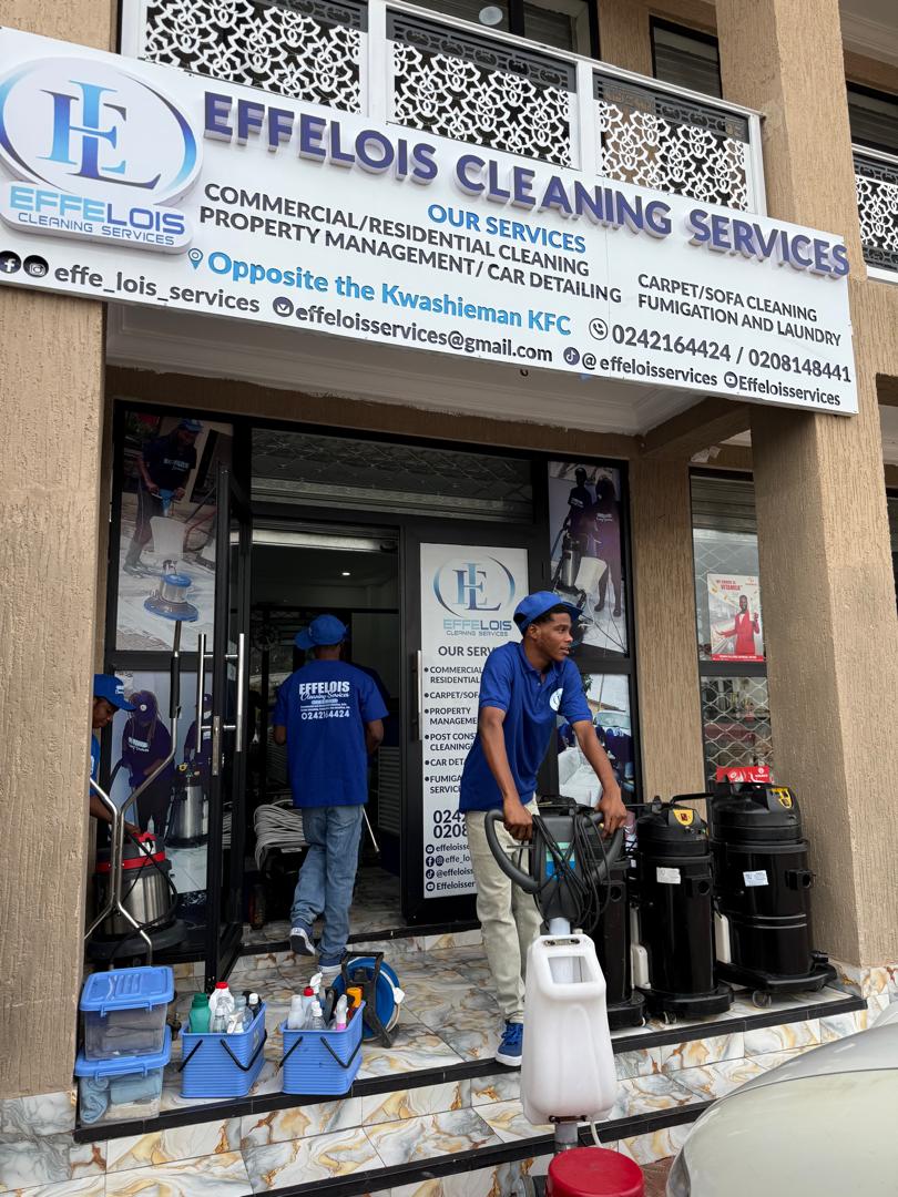 Effelois HQ storefront in Kwashieman with the on-duty team